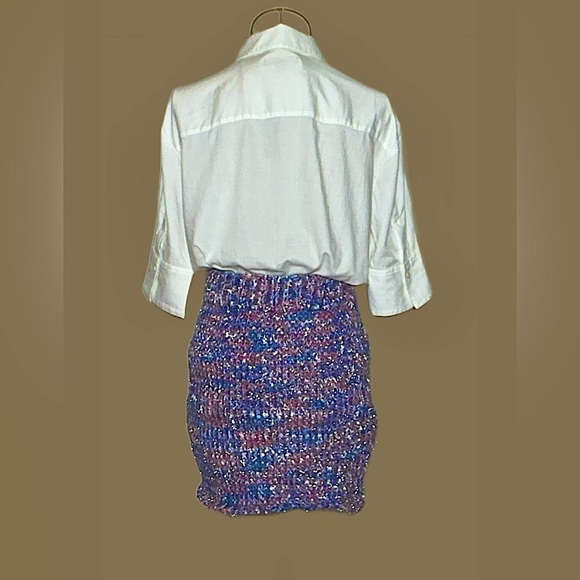 NWT English Factory Colorful, Shimmery, Texturized Mini Skirt, Elastic Waist, XS - Picture 5 of 8